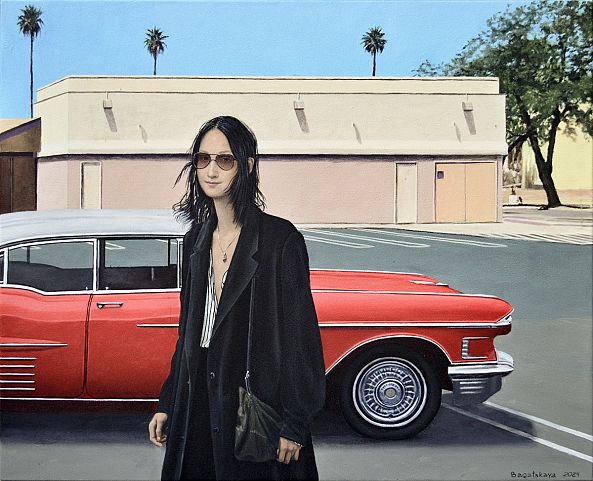 Contemporary portrait "Red Auto"-Nataliya Bagatskaya