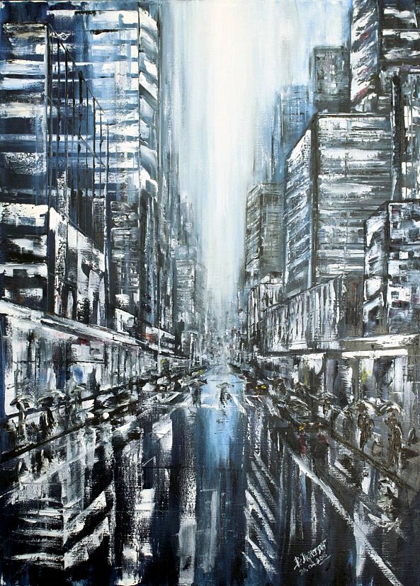 Spring lights of a megacity Painting-Vasyl Muntian