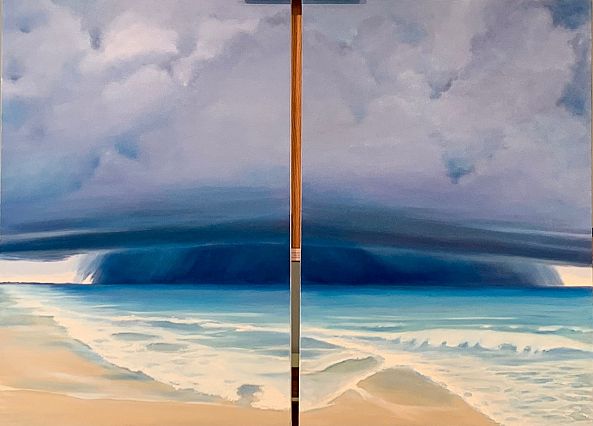 Summer Storms #1 & #2 (Diptych) Two panel painting-Julie Griffin