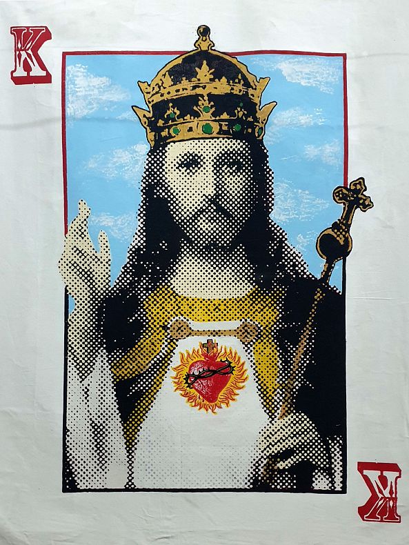 K of Sacred Heart 120cm x 150cm Serigraph on Canvas 2021-Erick Encinares