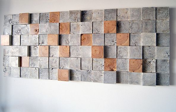 Wall sculpture sound diffusing panel-Wood Blocker