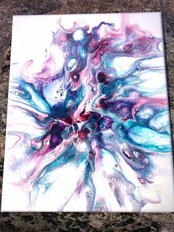 Purple Pink and Blue Flower-C.L.F. Acrylics