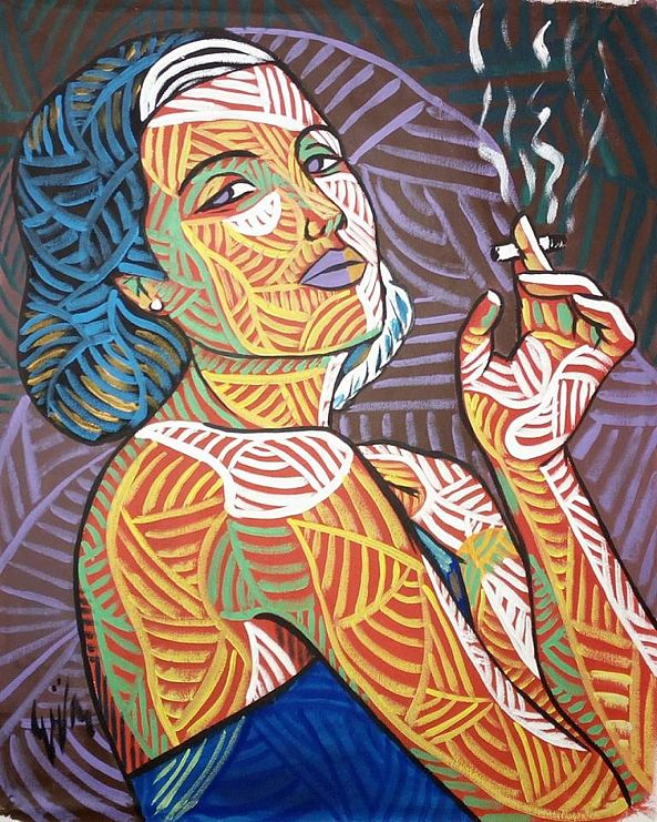 Lady with cigarette-Gerardo La Porta