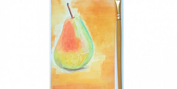 Pear made with watercolor -yubirna paulino