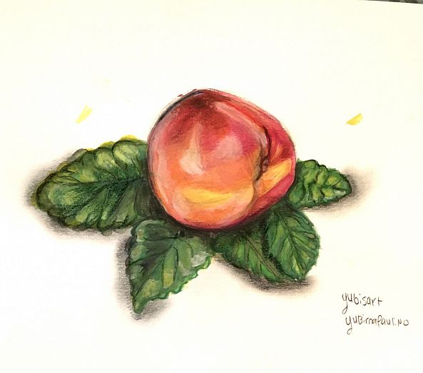 color pencil peach artwork -yubirna paulino