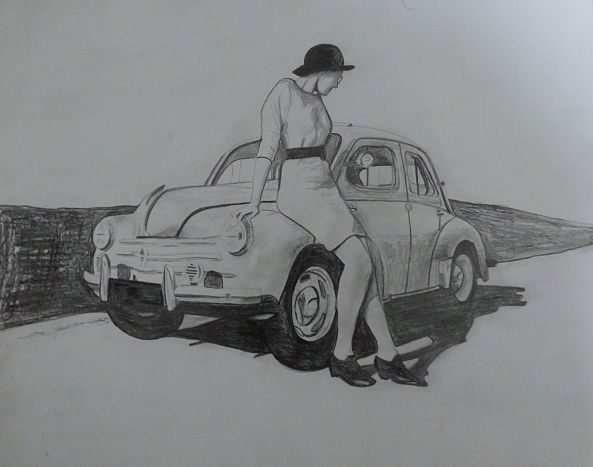 femme et voiture-Henri Gamache
