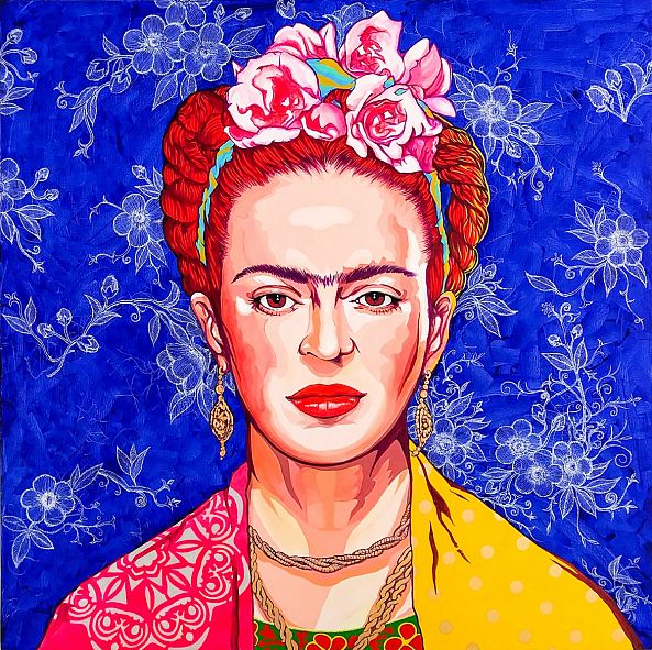 Frida Kahlo in blue-POP ART Artstudione