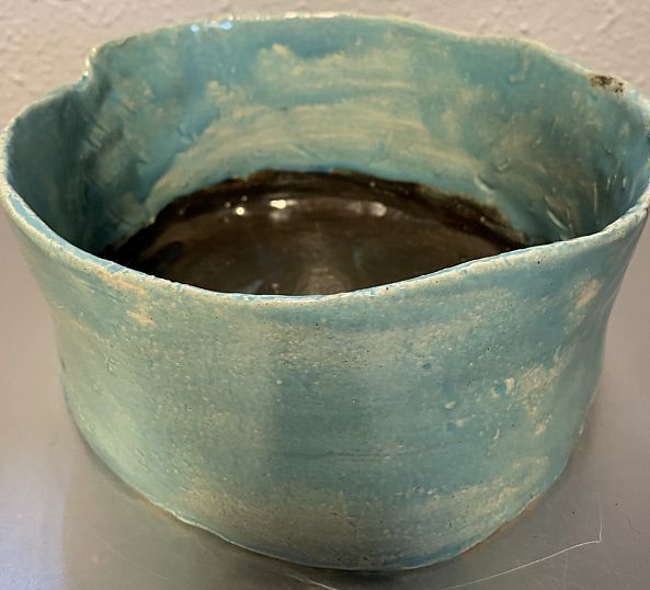 Saladier azur-argenté -Anne Cellier