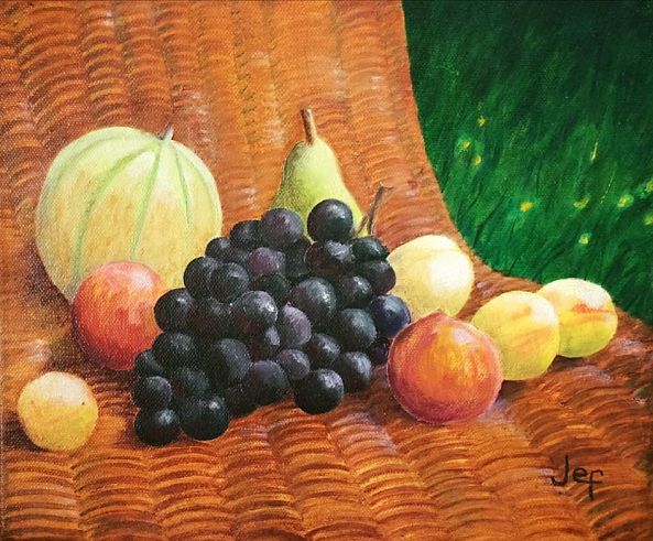 Fruits sur le fauteuil d’osier-Jean François Rocca