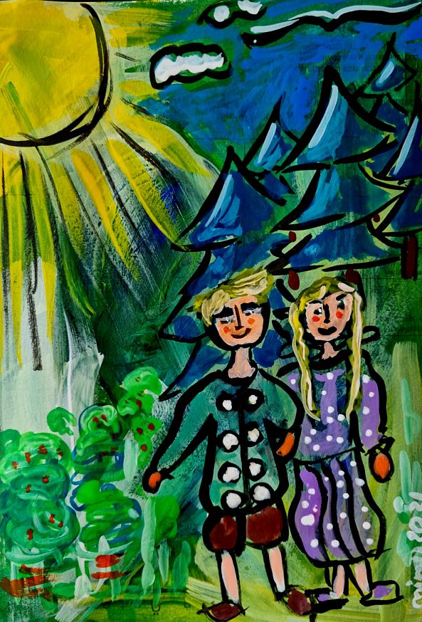 Hänsel und Gretel kommen aus dem Wald-mimulux patricia no