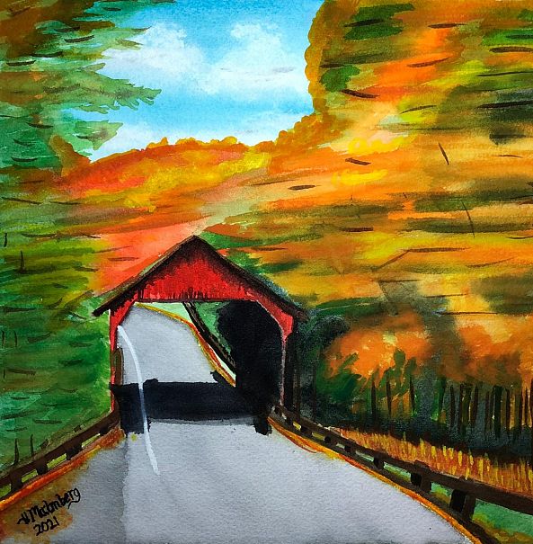 Colorful Covered Bridge-Pete Malmberg