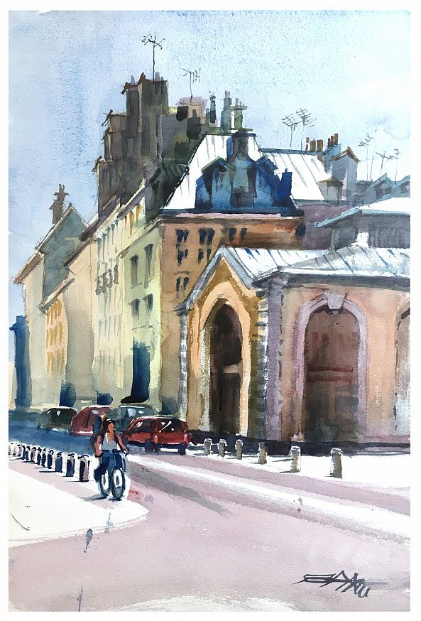 N°736 Versailles Place du Marché. 56x38 cm-Alexandre DUMITRESCU