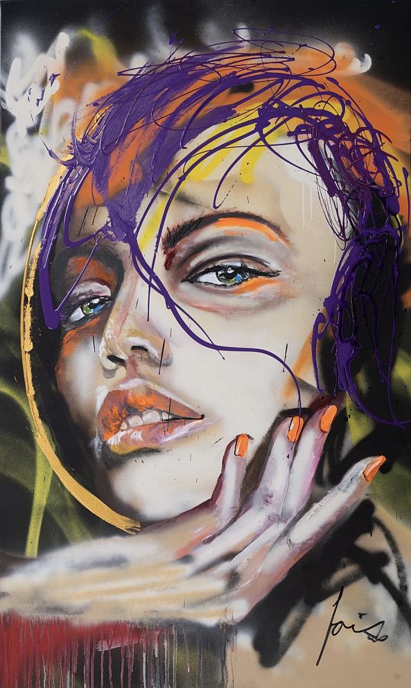 GREEN EYES ON STREET -LOIS  Art 
