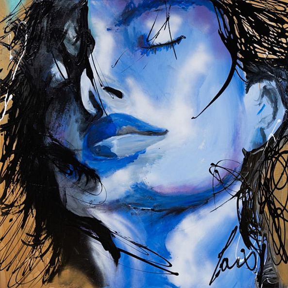 GOLD IN BLUE -LOIS  Art 