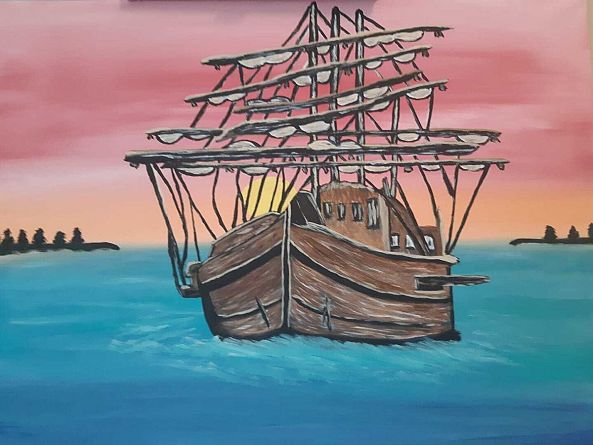 Bateau sur la rive -Josée Nicole Gauthier