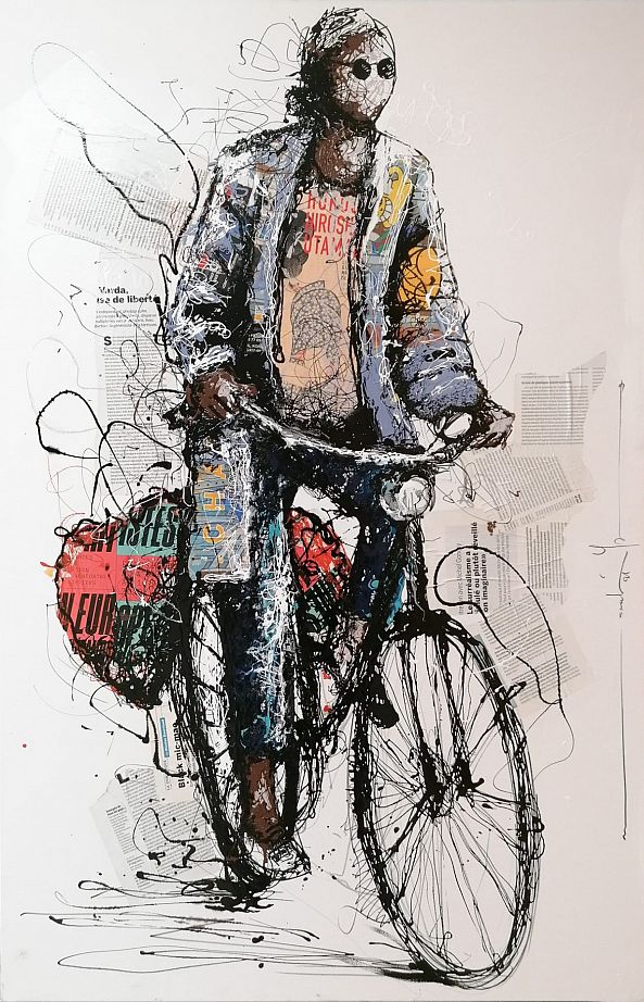 La dame au vélo -Marcelin Yao
