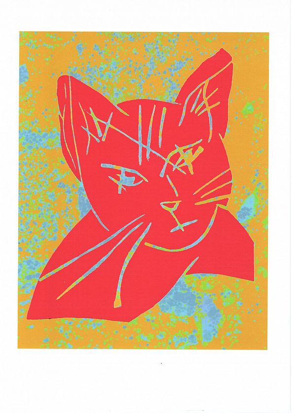 Chat rouge et jaune - A4-Alain HALTER