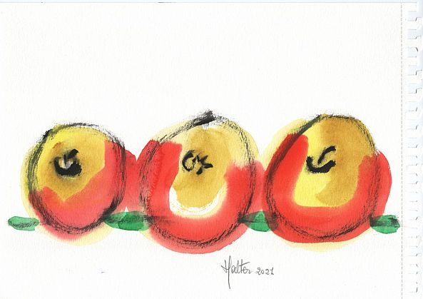 Trois pommes en conversation-Alain HALTER