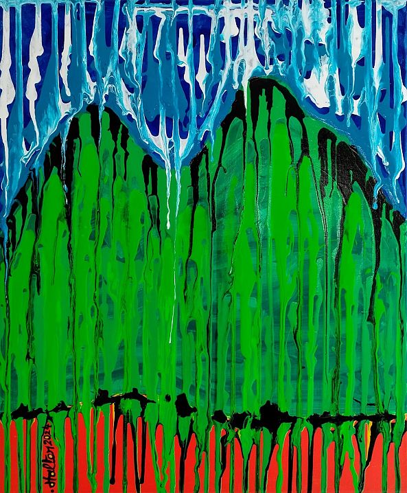 Montagne verte, ciel bleu-Alain HALTER