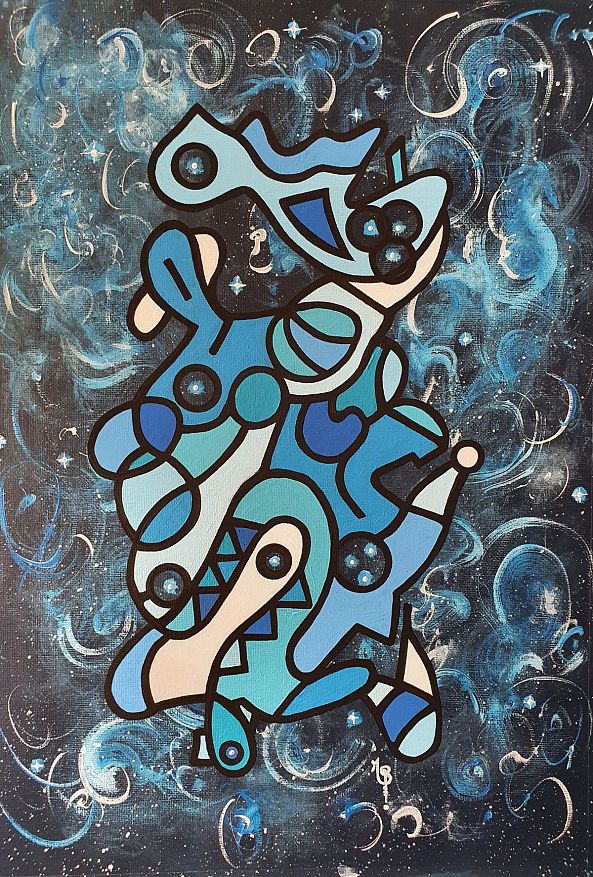 Galaxie bleue-Malisu Art