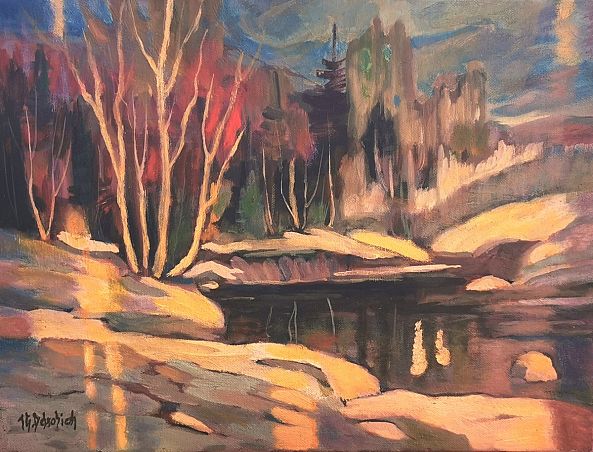 Ruisseau hivernal (près des Éboulements)-Jean-Guy  Desrosiers