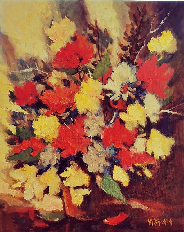 Fleurs en bouquet-Jean-Guy  Desrosiers