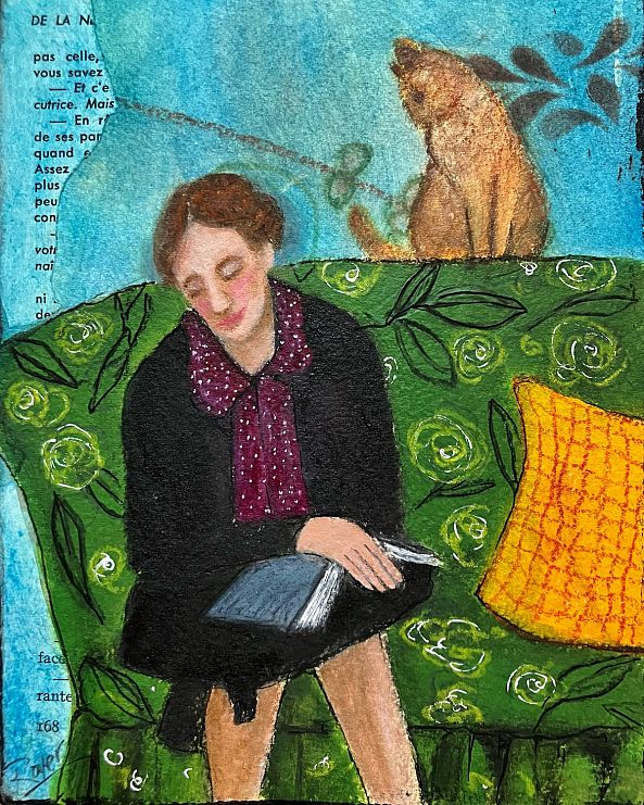 La rêveuse et son chat roux-Sophie  Royer