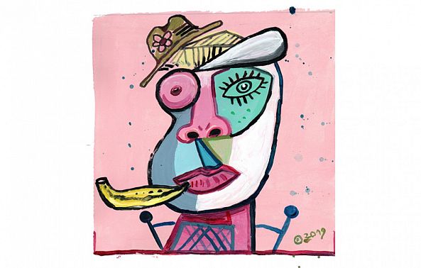 picasso with banana-philippe van goethem