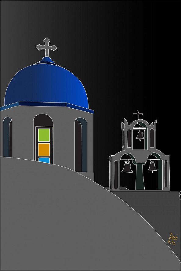 Santorini Church-Dev Joshi