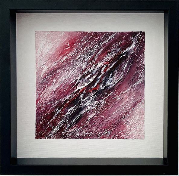 Gradient and Contrast, acrylic, texture, black red white-Olivia Maro