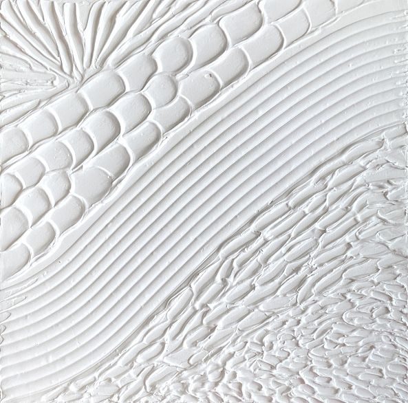 Silent Harmony, Acrylic, White, Relief, Abstract-Olivia Maro