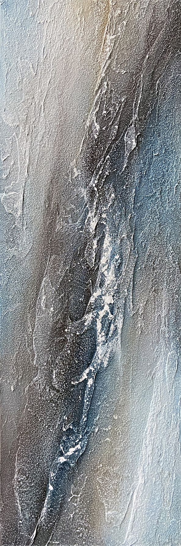 Flow, acrylic, nature, brown blue beige, abstract, texture, unframed-Olivia Maro