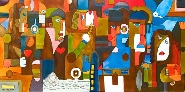 The Paradox of Presence - Original Oil Painting by Mary G-Maryam Gomizi