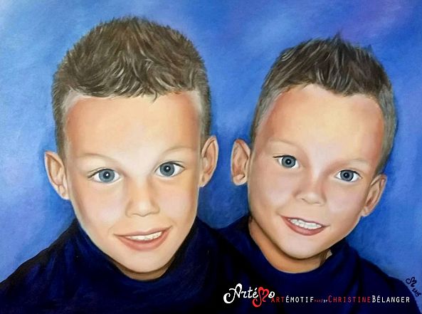 Portrait jumeaux-Artémo par Christine Bélanger