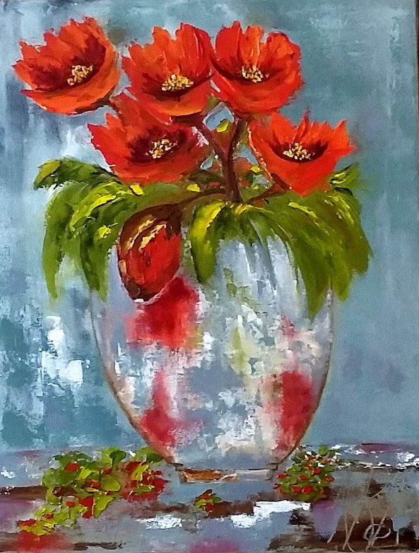 Flores rojas-Anne René de Cotret