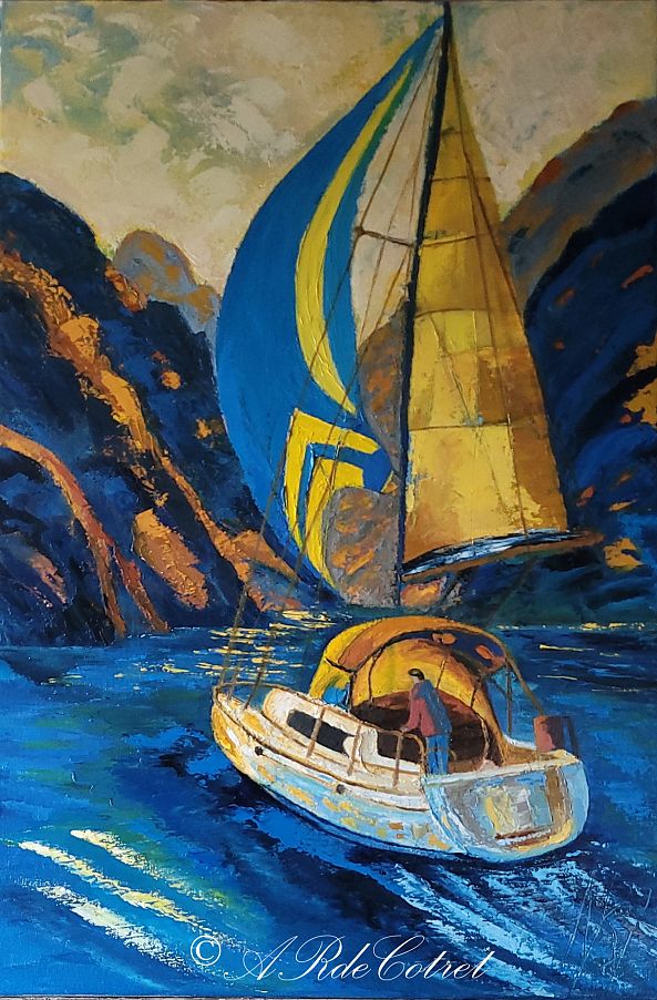 Voilier sur le Fjord-Anne René de Cotret