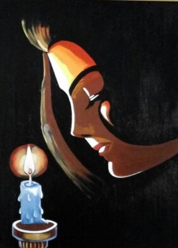 girl in a candle light-Indranil Biswas