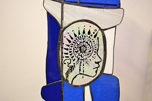 Sculpture Femme bleue-Véronique Fraïoli