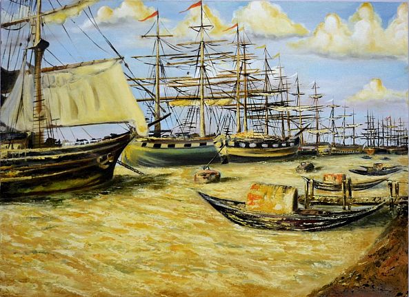 The Port of calcutta on late 1800..-Susankalan Roy
