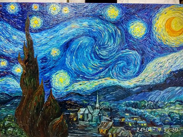 The Starry Night Vincent van Gogh COPY-Olga Goncharuk