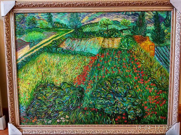 Field with Poppies 1889 Vincent van Gogh COPY-Olga Goncharuk
