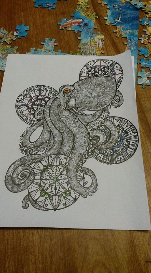 mandalas and octopus-Jessie's Art