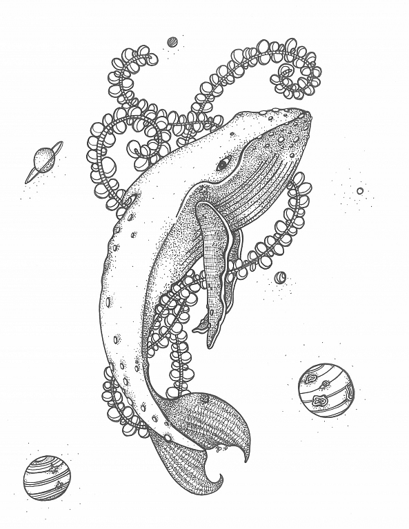 Whale in Space-Jessie's Art