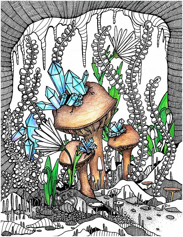 Crystal mushrooms-Jessie's Art