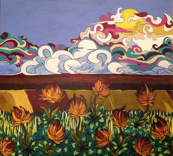 Turbulent Skies and Dancing Flowers-Claude Chapdelaine