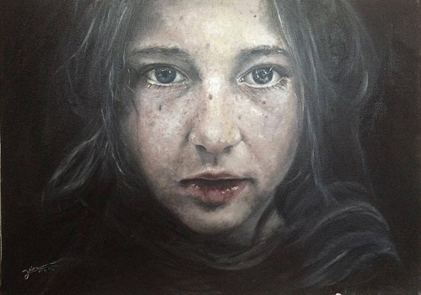Young girl oil portrait -Eslam M.