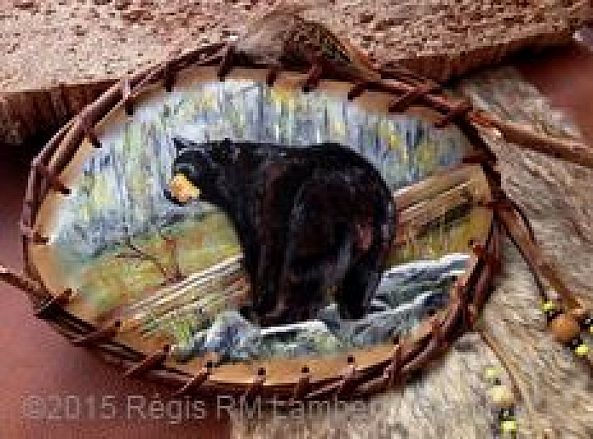 Bear mandella - Bouclier de protection - ours  (M 150801)-Indian Héritage Arts GrayWolf