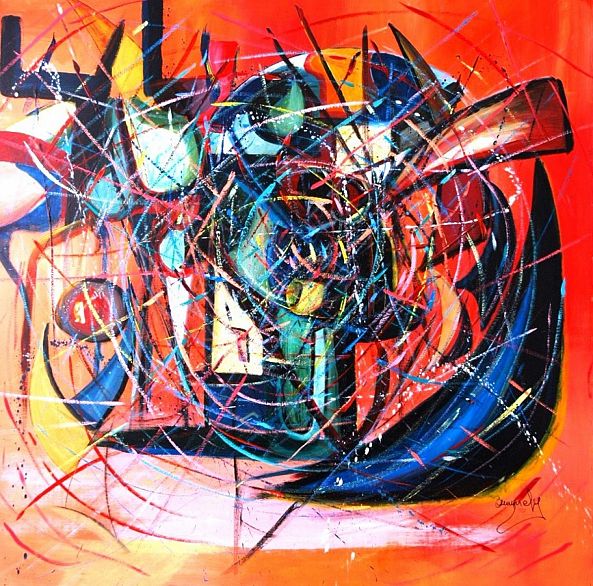 COMPOSITION 21-Ely Amarely-Peintre