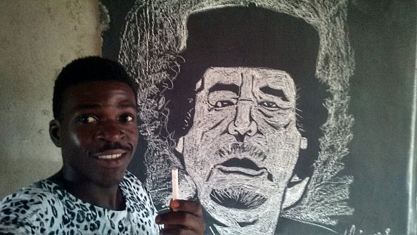 chalk art: leader khadafi-Kobe Williams