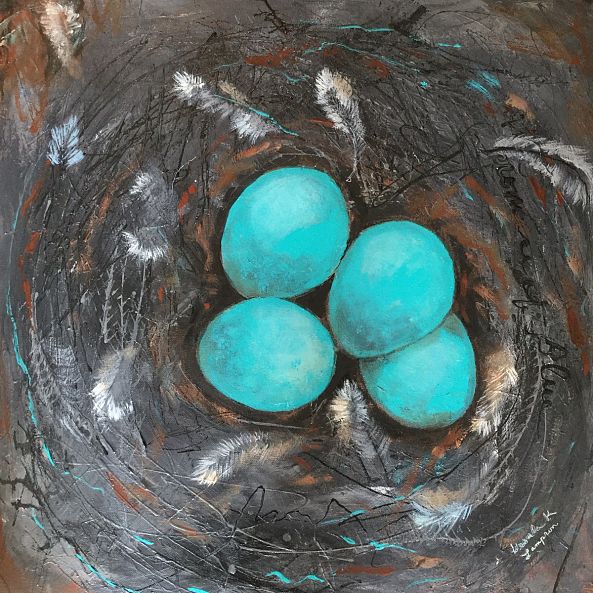 Feathers and Blue Eggs-Ursula Lampron